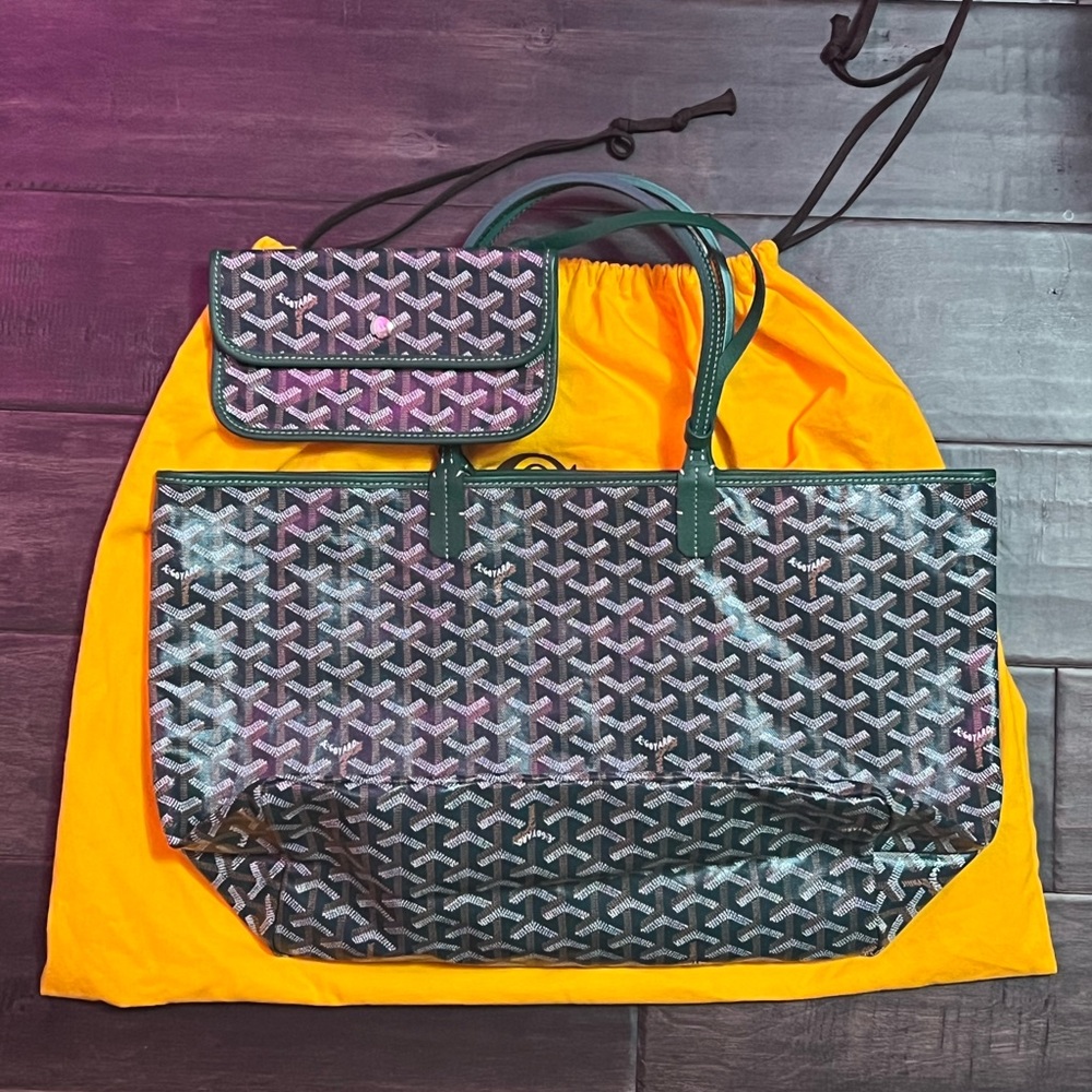 Brand new Goyard Saint Louis PM Green Tote Bag Authentic